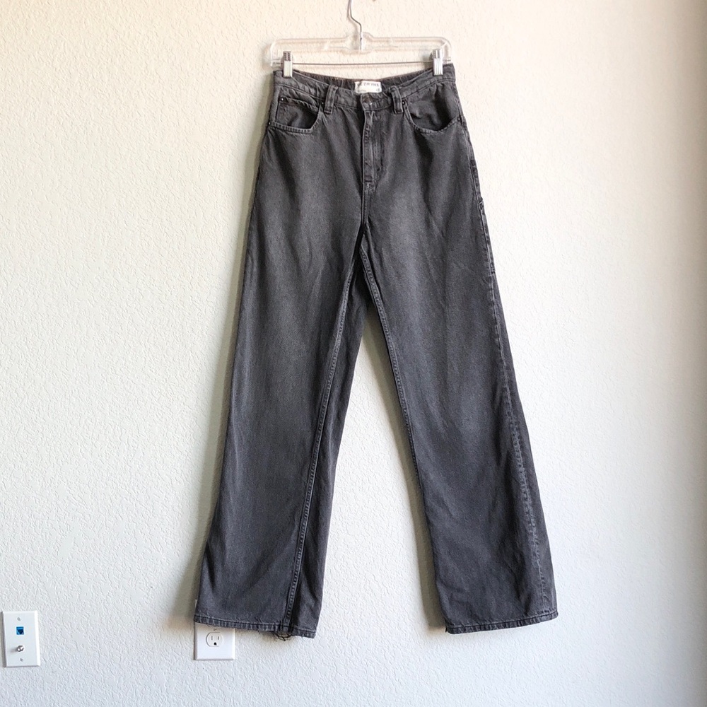 We The Free Tinsley Baggy Mid Rise Straight Leg Jeans Dark Grey 27